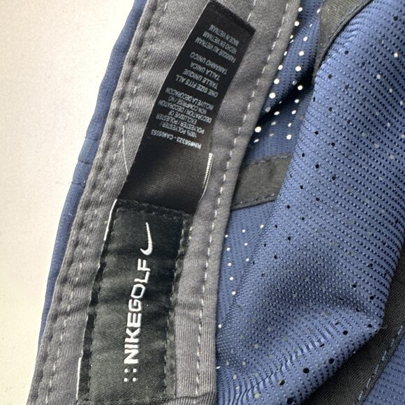 Nike Hat Cap Adjustable Embroidered Swoosh Blue Golf Casual Stretch 20XI - Picture 7 of 7
